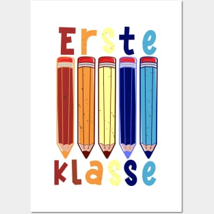 Erste Klasse Stifte Schulbeginn 2022 T shirt Posters and Art